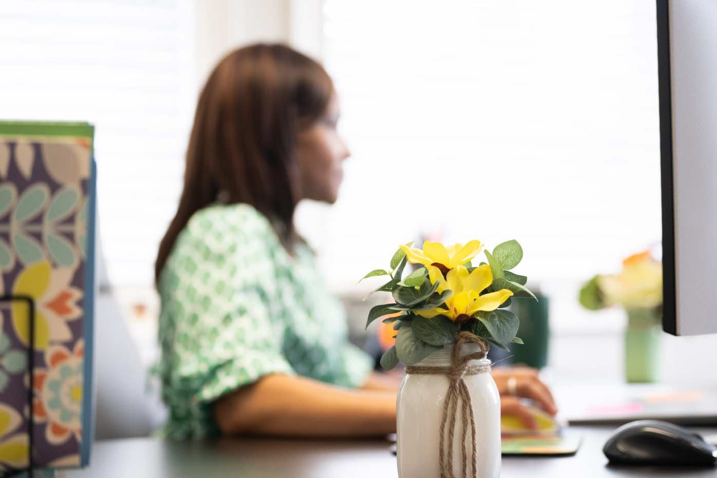 an accountant working on the computer